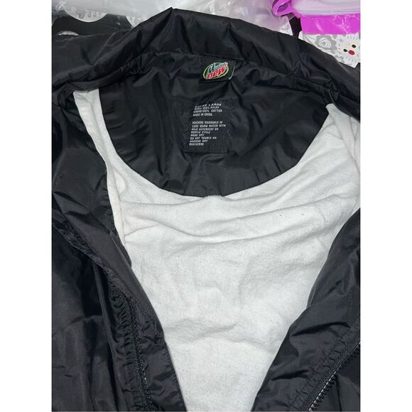 Unisex Mountain Dew Nylon Windbreak Fleece Lined Jacket PepsiCo Size XXL - Picture 4 of 6